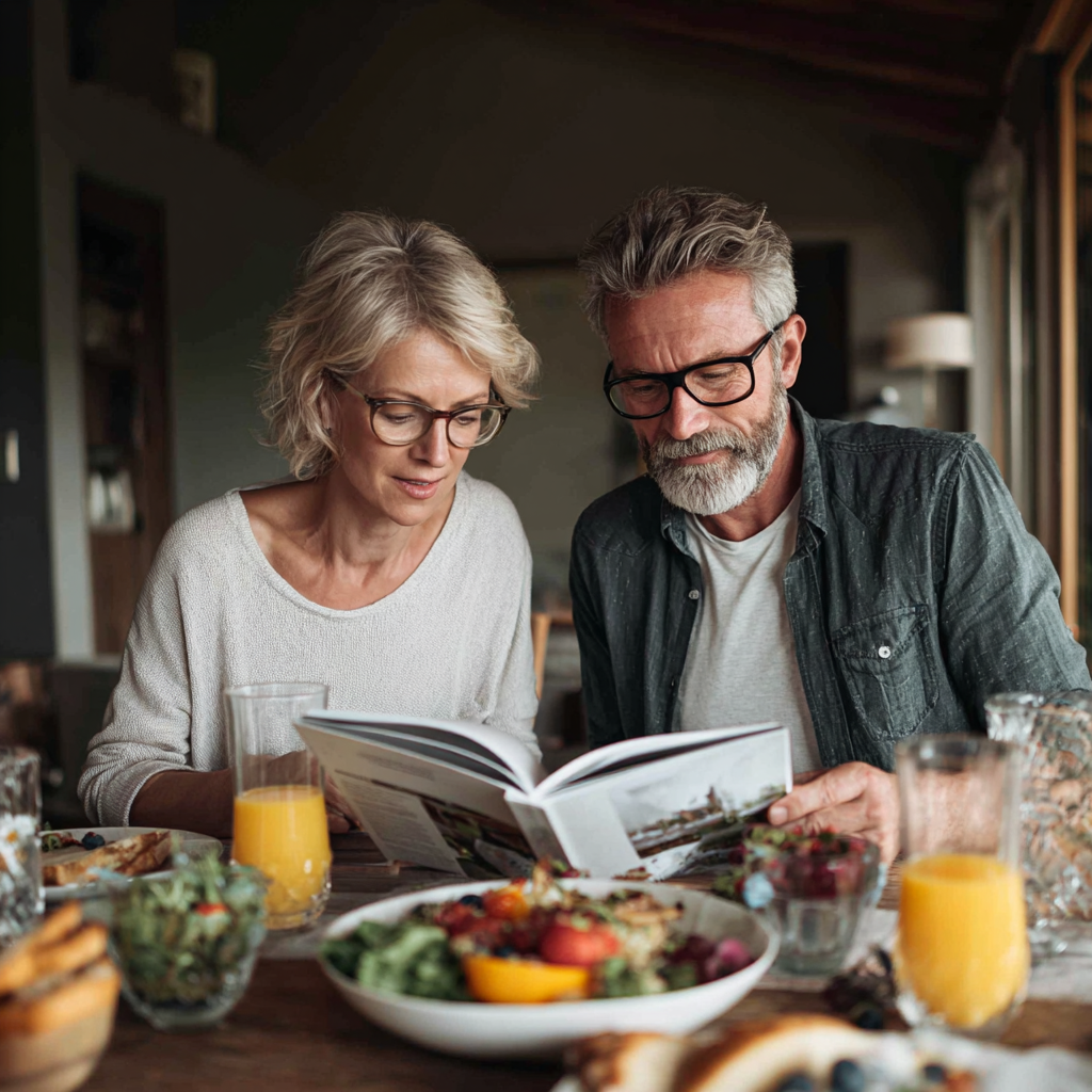 Kiegyensúlyozott tányér színes zöldségekkel, fehérjével és gabonával